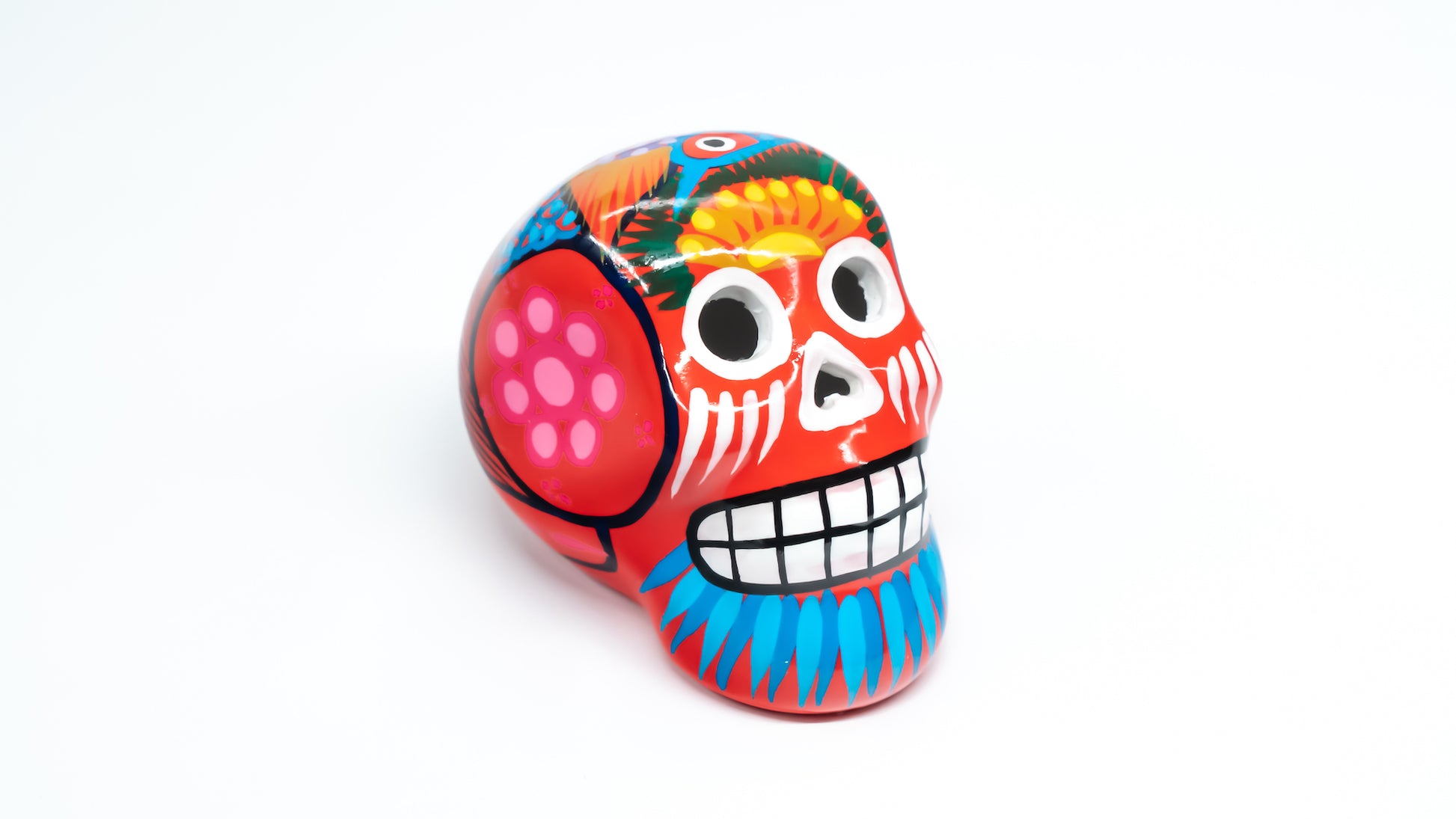 sugar skull ornament red