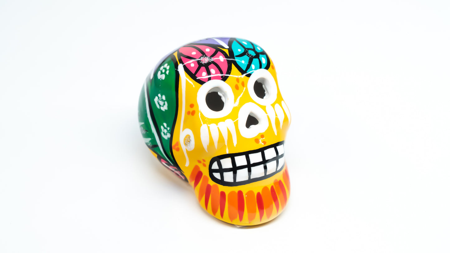 sugar skull ornament yellow
